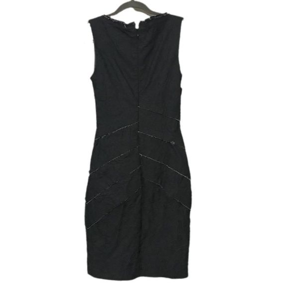 NWT $320 Nicole Miller Studio | Distressed Raw Edges Tier Crinkle Bodycon Dress - Picture 5 of 13